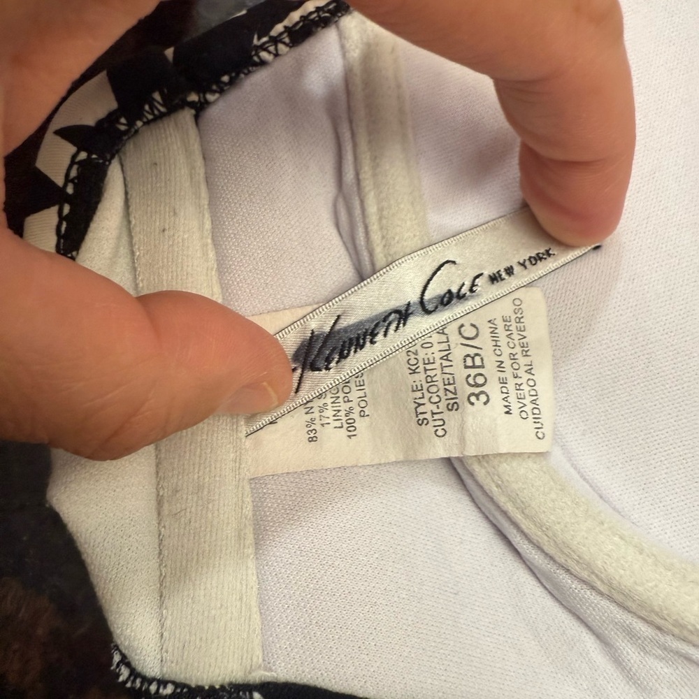 Kenneth Cole geometric swim top - black and white - Picture 4 of 5